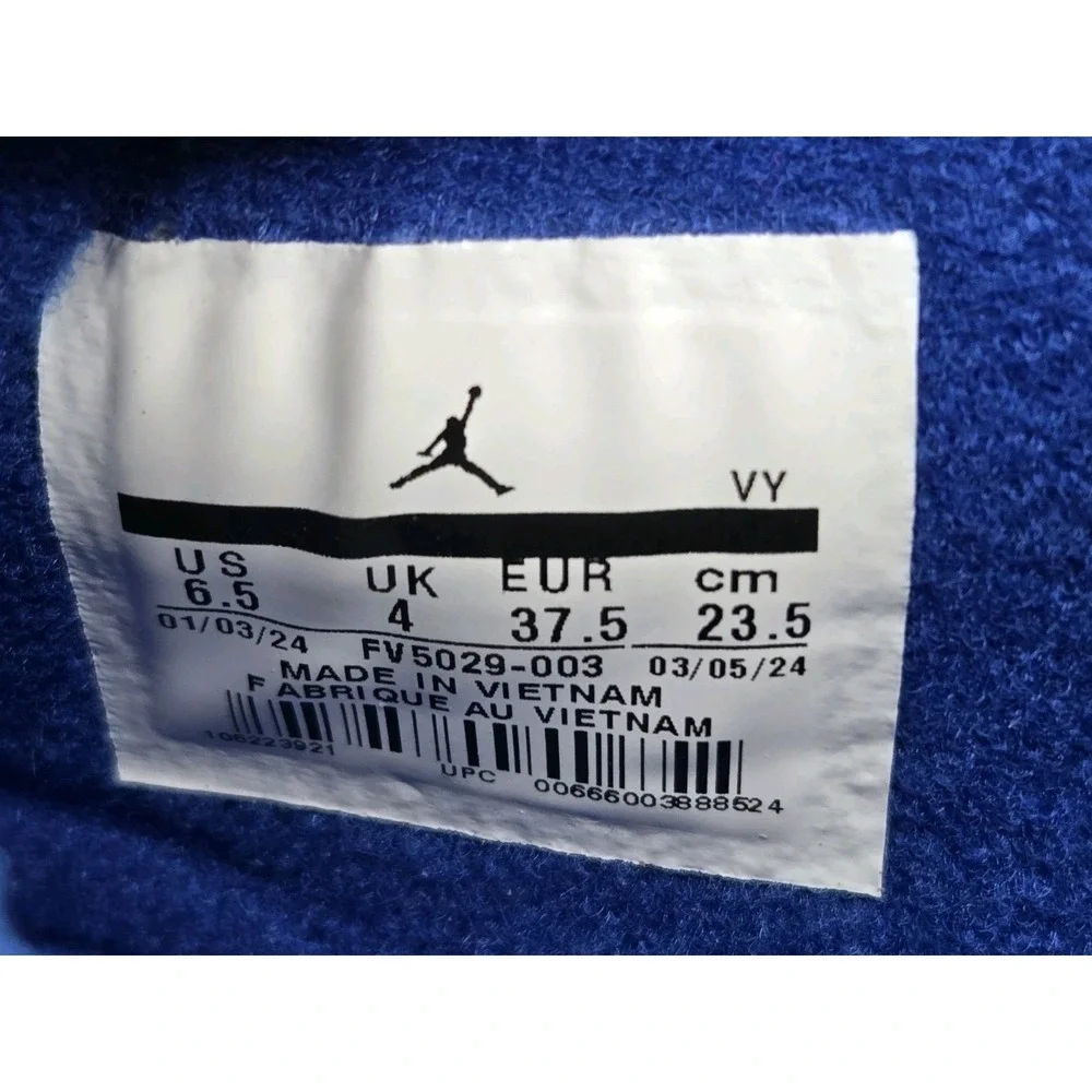 Jordan 4 Retro Rare Air (White Lettering) Men's FV5029-003 Size 6.5 Blue Black